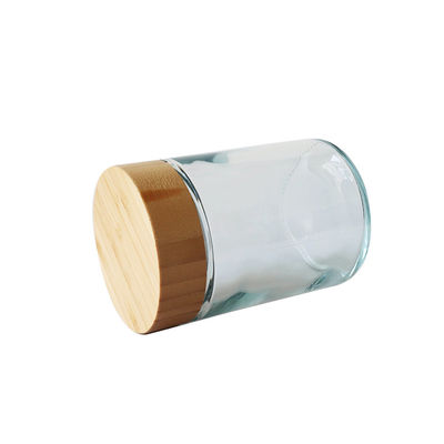Frasco de vidro sem perigo para as crianças da tampa de bambu grande do tamanho 18oz para a flor de CBD