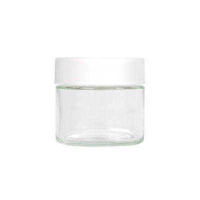 frasco 2oz de vidro claro com da erva daninha resistente do tampão da criança vidro de empacotamento