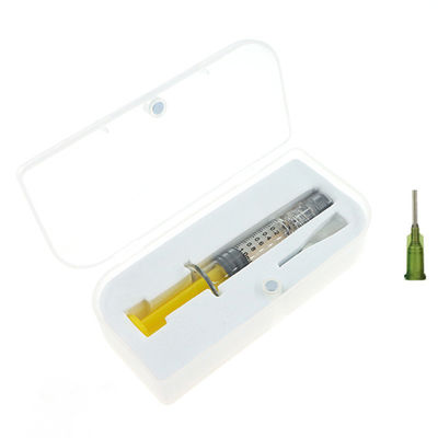 O bloco feito sob encomenda de vidro 1ml da erva daninha do Borosilicate coloriu a seringa do fechamento de Luer para o óleo do concentrado