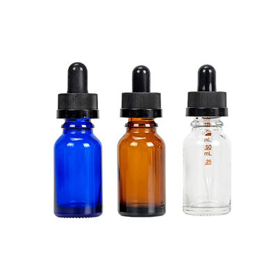 Garrafa de vidro do conta-gotas dos azuis cobalto claros para o soro 50ml 100ml do óleo essencial