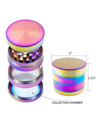 4 do arco-íris do metal camadas da liga de Herb Tobacco Grinder Portable Zinc