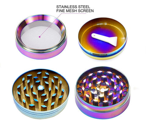 4 do arco-íris do metal camadas da liga de Herb Tobacco Grinder Portable Zinc
