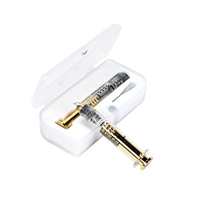 1 ml Luer Lock Seringa de vidro com pistão de ouro metálico