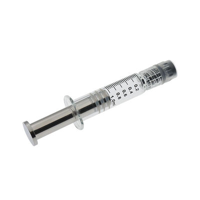 Seringa do fechamento do óleo 1ml Luer de THC com o escape do atuador do metal livre