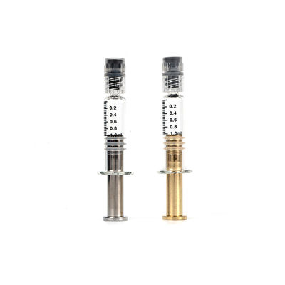 Seringa do fechamento do óleo 1ml Luer de THC com o escape do atuador do metal livre