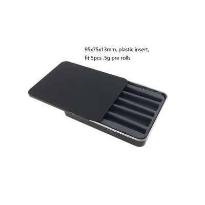 Criança deslizante retangular Tin Box For resistente 5pcs Prerolls