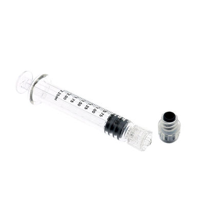 2,25 seringa de vidro do fechamento de Luer do óleo do Ml CBD com atuador plástico