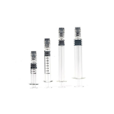 Luer Lock Seringas de vidro com pistão de metal ou plástico Seringa de óleo essencial 0,5 ml 1 ml 2, 25 ml 3 ml 5 ml