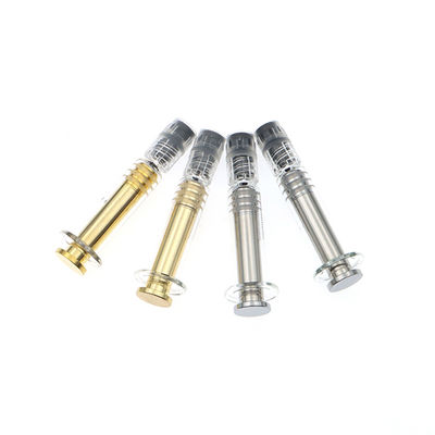 Seringa de vidro do fechamento do Borosilicate 1mL Luer com prata do metal ou atuador do ouro do metal