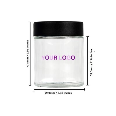 Frasco de empacotamento 4oz claro da erva daninha do centro de detecção e de controlo com o frasco do  do vidro da tampa do parafuso