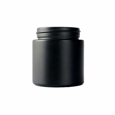 Frasco de vidro de empacotamento da flor do preto oitavo do frasco 3oz da erva daninha da marijuana