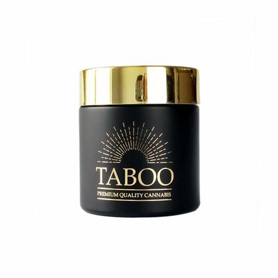 Alise o frasco de vidro da flor de 3,5 gramas em volta da amostra dada forma disponível