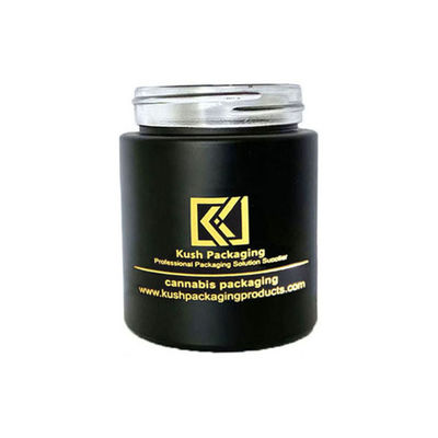 5oz Matte Black Glass Weed Jar com o tampão resistente da criança