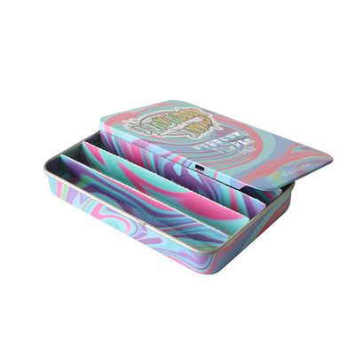 A corrediça resistente de gravação Tin With Paper Insert 5 da criança embala pre a lata do rolo