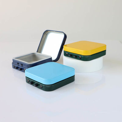 Personalizado imprimindo a lata da hortelã de Tin Box Child Resistant Hinged do quadrado 50 x 50 x 15 milímetros