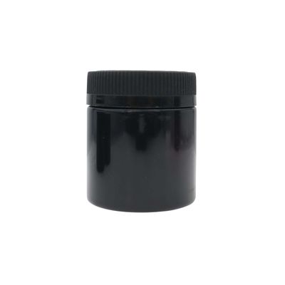 frasco plástico preto do  da flor do frasco da erva daninha 4oz que empacota com tampão