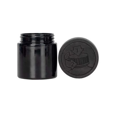 frasco plástico preto do  da flor do frasco da erva daninha 4oz que empacota com tampão
