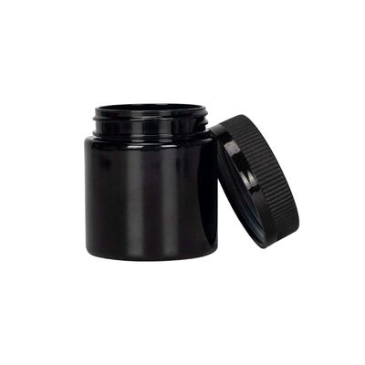 frasco plástico preto do  da flor do frasco da erva daninha 4oz que empacota com tampão