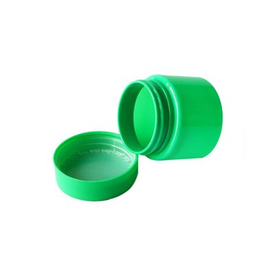 frasco plástico da erva daninha do verde 3oz com o tampão resistente da criança