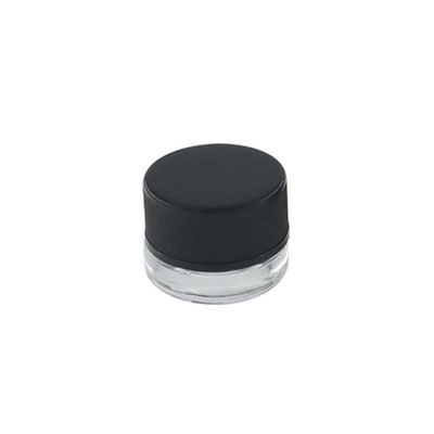 O frasco de vidro 5ml do concentrado claro preto da cera do tampão parafusa o recipiente superior do concentrado