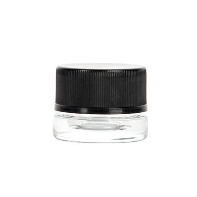 Recipiente sem perigo para as crianças do concentrado da cera do frasco de vidro grosso do concentrado da parede 5ml