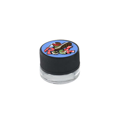 O frasco de vidro 5ml do concentrado claro preto da cera do tampão parafusa o recipiente superior do concentrado
