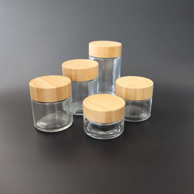 frasco do vidro de bambu de vidro da tampa da prova da criança do frasco do esconderijo da erva daninha 2-6oz 8o