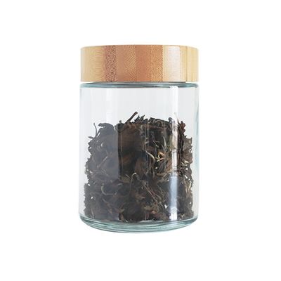 Frasco de vidro sem perigo para as crianças da tampa de bambu grande do tamanho 18oz para a flor de CBD