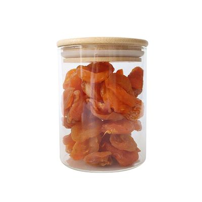 Recipiente de vidro alto resistente ao calor do Borosilicate com a tampa de bambu para a cozinha