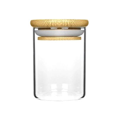 O múltiplo faz sob medida o frasco de vidro claro do Borosilicate com o silicone de bambu a tampa selada