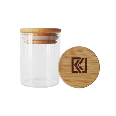 frasco de madeira do vidro de Borosilicate da tampa de 2oz 3oz para produtos secos da erva daninha