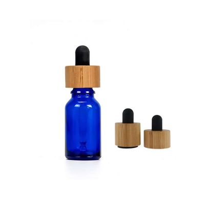Garrafa vazia de vidro do conta-gotas com a garrafa de óleo essencial de madeira de bambu da parte superior 30ml