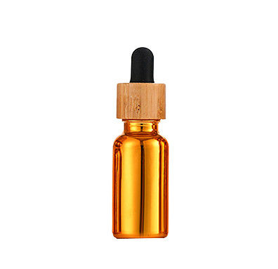 Garrafa vazia de vidro do conta-gotas com a garrafa de óleo essencial de madeira de bambu da parte superior 30ml