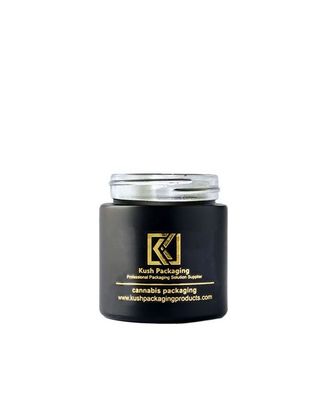 Frasco de Matte Black Glass Airtight Weed com a tampa do ouro para o  3oz