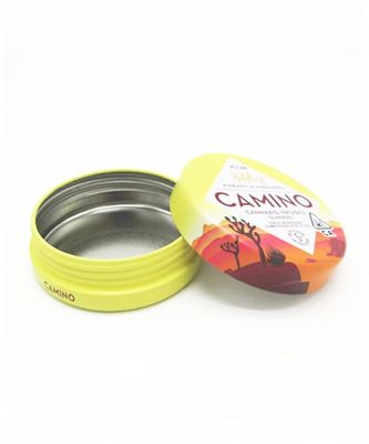 Empacotamento gomoso resistente dos produtos de Tin Boxes With Lids CBD do círculo da criança