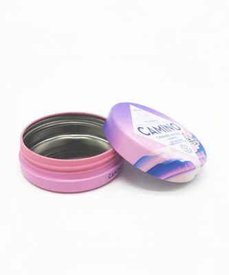 Empacotamento gomoso resistente dos produtos de Tin Boxes With Lids CBD do círculo da criança
