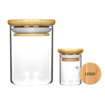 Garrafa de vidro de borosilicato resistente a altas temperaturas com tampa de sucção de madeira
