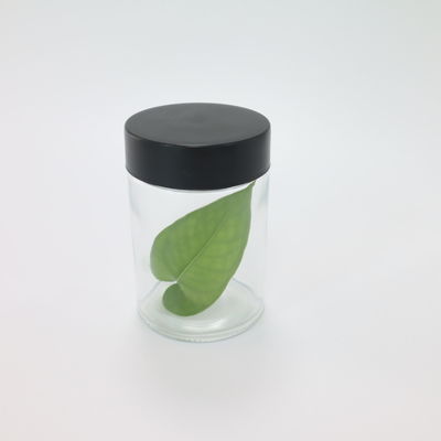 Frascos de vidro transparentes à prova de crianças com tampas de parafuso para armazenamento herbáceo hermético