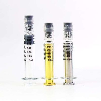 Luer Lock Seringas de vidro com pistão de metal ou plástico Seringa de óleo essencial 0,5 ml 1 ml 2, 25 ml 3 ml 5 ml