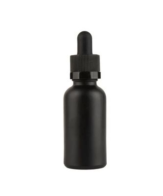 Bottle Dropper de Impressão a Cores Personalizada para Óleo Essencial e Sério Bottle de Vidro Negro Resistente a Crianças com Dropper