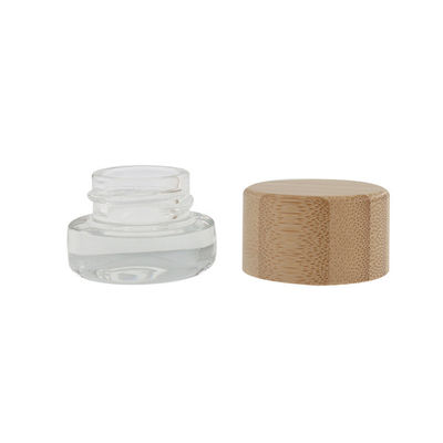 5 ml de frasco de vidro concentrado com tampa de bambu à prova de crianças para creme de lubrificação de óleo
