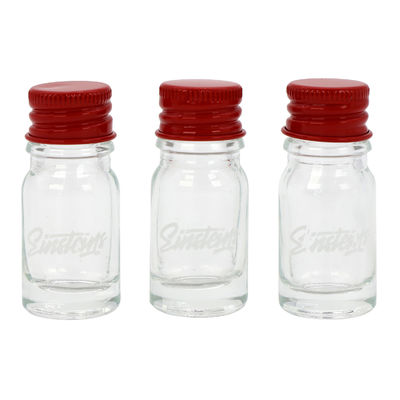 Frasco de vidro de 5mL com óleo concentrado de medicina com logotipo personalizado, com tampa de metal vermelha